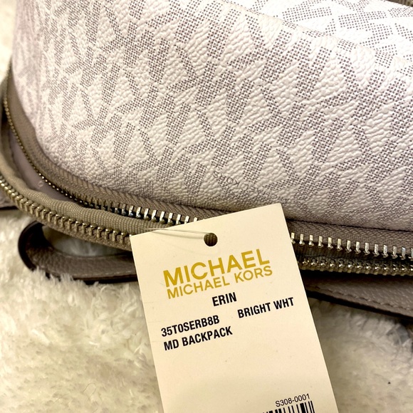 Michael Kors Erin style bright white medium backpack. Never used with tag. - Picture 3 of 6